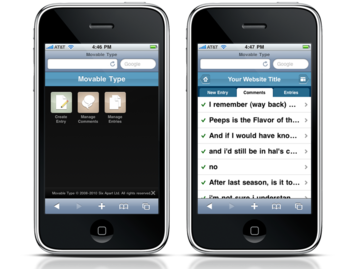 Movable Type on iPhone